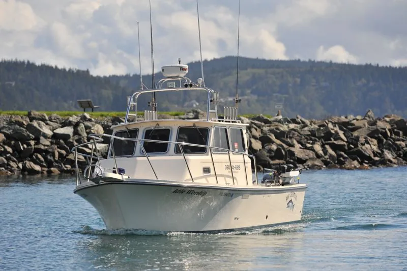 Charter boat traveling near the San Juan Islands